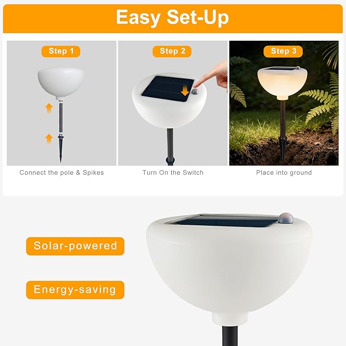 Lightdot Solar Pathway Lights Outdoor Bright Solar Powered Garden Lights Dusk to Dawn, Auto On/Off, IP65 Waterproof Decor Landscape Lighting for Yard/Lawn/Walkway/Driveway-2Pack