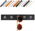 ACOCOFE Sunglass Organizer Wall Mount, Wood Eyeglass Storage Holder, Glasses Rack for Multiple Eyewear Display Men Women (Black-black)
