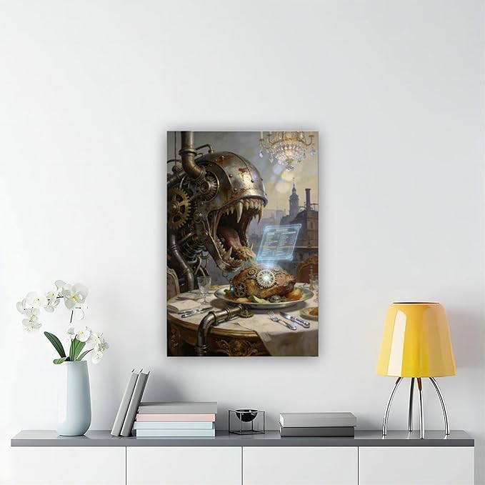 Framed Steampunk Fantasy Wall Art for Living Room And Dining Room Vintage Industrial Decor 12x18inch(30x45cm)