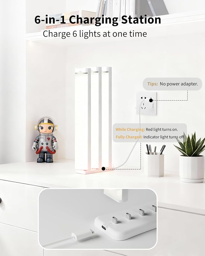 12 Inches Under Cabinet Lighting 12 Packs with 2 Charging Stations, Rechargeable Motion Sensor Light Indoor, 3 Color Temps, Dimmable Closet Light Stick on, Under Counter Lights for Kitchen