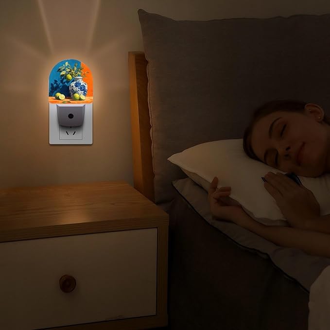 Night Lights Plug Into Wall, Cerulean Contrast LED Smart Light Sensor Night Light Auto Dusk to Dawn for Hallway, Bedroom, Bathroom, Stairway