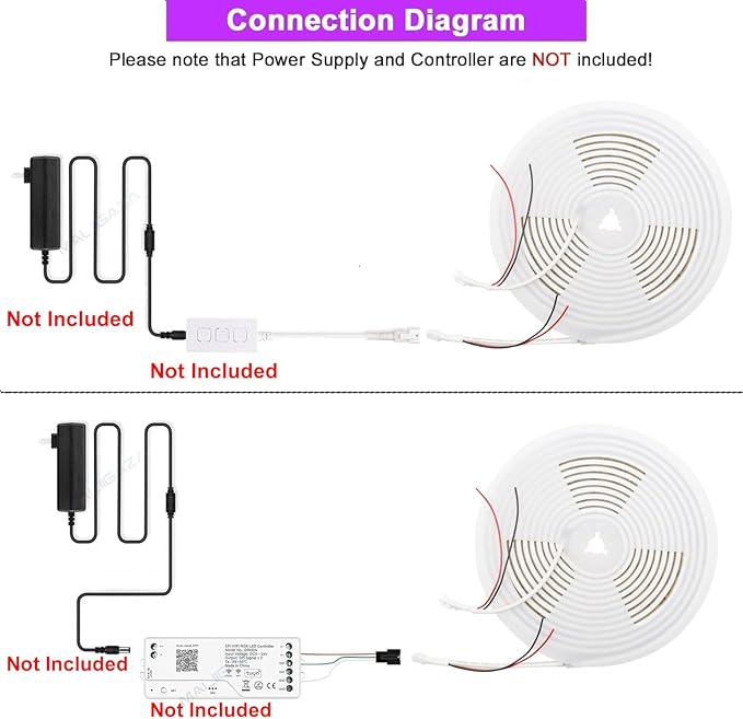 Addressable COB LED Strip, IP68 Waterproof 12V 16.4ft WS2811 RGB-IC Dream Rainbow ColorWhite PCB LED Tape 720LEDs/m with Silicone Tube for Outdoor Decor Lighting (Without Controller and Power Supply)