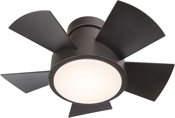 Vox Smart Indoor and Outdoor 5-Blade Flush Mount Ceiling Fan 26in Bronze with 3500K LED Light Kit and Remote Control works with Alexa, Google Assistant, Samsung Things, and iOS or Android App