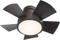 Vox Smart Indoor and Outdoor 5-Blade Flush Mount Ceiling Fan 26in Bronze with 3500K LED Light Kit and Remote Control works with Alexa, Google Assistant, Samsung Things, and iOS or Android App