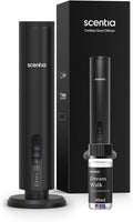 Scentia Wireless Waterless Hotel Scent Diffuser | Includes Premium USA-Made Oil Blend | App Controlled, Cordless | Home, Office, Spa, Aromatherapy | Covers 1500 Sq Ft | 72 Hrs in 1 Charging | Black
