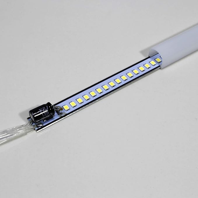 110V LED Under Cabinet Lighting,17inch LED Strip Light Bar with 6ft Power Cord,Magnetic Installation,Super Slim Counter Light,Reading Desk Lamp for Kitchen/Work Table.(White 6000K)