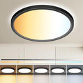 zemty 1Pack 13 inch Black LED Flush Mount Ceiling Lights, Dimmable 5 Color Temp (3000K-6500K), 24W 2400LM Bright Round Light Fixture for Kitchen Bathroom Bedroom Office