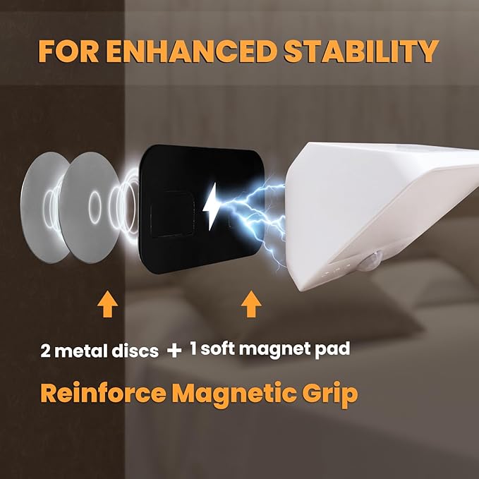 Motion Sensor Light Indoor Rechargeable, Battery Night Light 2000mAh, Motion Activated Night Lights Stick on 2 Pack, Dimmable Stair Lights for Bathroom, Hallway, Kitchen, Traveling, Cabinet