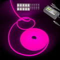 Pink Neon LED Strip Light, 16.4ft/5M Flexible Rope Light - 12V DC, 600 LEDs, Waterproof for Indoor & Outdoor Home Decor (Include Power Adapter)