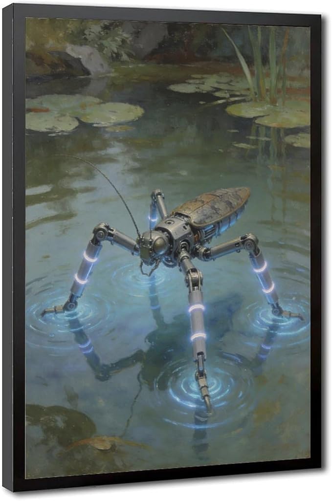 Framed Modern Sci Fi Wall Art for Living Room And Studio Futuristic Minimalist Decor 24x36in