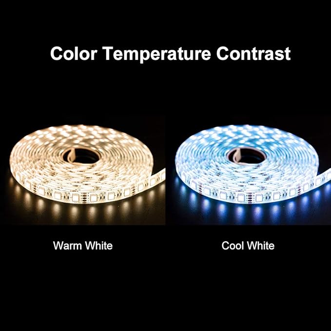 BTF-LIGHTING 5050 RGBW RGB+Warm White(2700K-3000K) 4 Colors in 1 LED Tape Light DC24V 5m 16.4ft 60LED/m Multi-Colored IP30 Black 12mm PCB for Bedroom Kitchen Home Decoration(No Adapter or Controller)