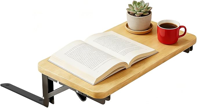 Floating Bedside Shelf - Foldable Nightstand Organizer Desk, Non Slip Bedside Storage Tray, Minimal Room Decor Platforms| Practical Sleep Area Solution for Bedroom Hotel Apartment Rental College
