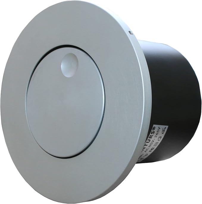 3W LED Wall Recessed Step Stair Lighting Bedside Reading Light Fixture Hidden On/Off Switch Adjustable Warm White Silver Circle
