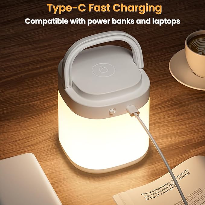 Touch Night Light for Baby Nursery, Small Cordless Lamp, Dimmable Portable Rechargeable Battery Operated Night Light, Wireless Bedside Mini Lamp for Bedroom, Bathroom(3.74x4.13in)