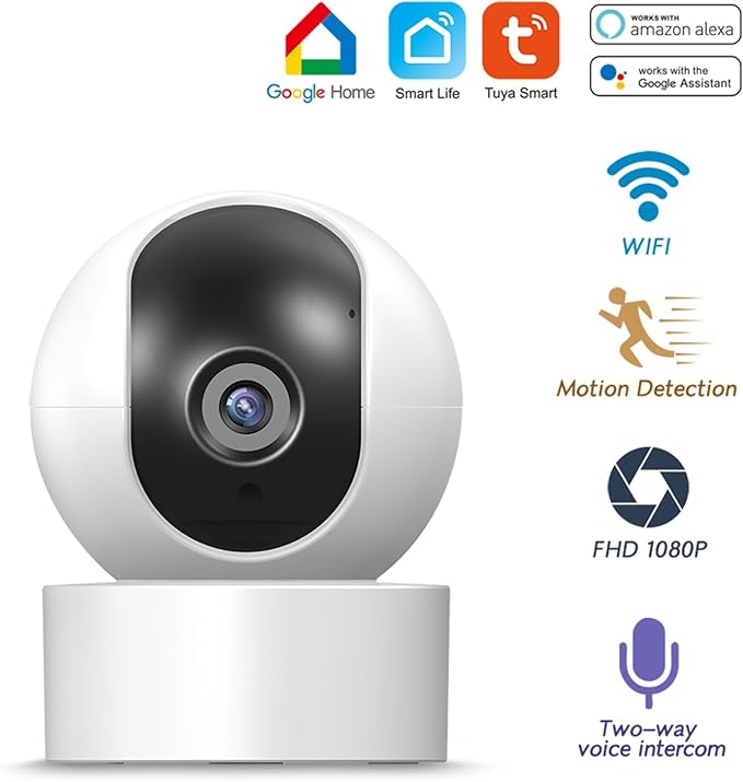 PGST WiFi Alarm System with 2MP HD Security Camera,Wireless Home Security Systems with Door/Window Sensors,Remote,Tuya APP Instant Alerts for Villa,Apartment,Pets,Kids Safety,No Monthly Fee