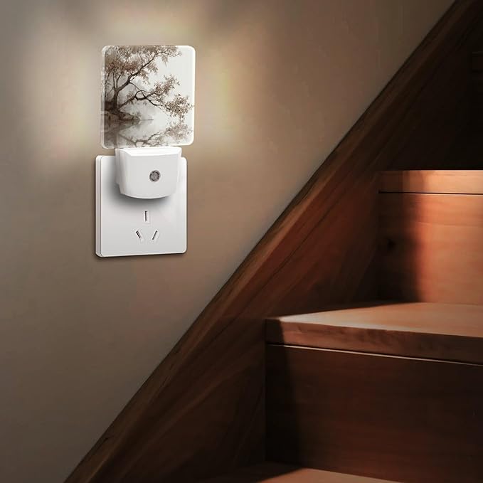 Night Lights Plug Into Wall, Misty Wash LED Smart Light Sensor Night Light Auto Dusk to Dawn for Hallway, Bedroom, Bathroom, Stairway