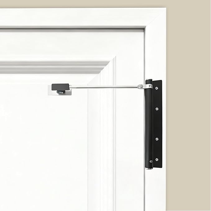 Automatic Door Closers for Home,Safety Spring Door Closer,Thick Stainless Steel Material,Adjustable Catch Speed,with Screw,Wrench,Easy to Install
