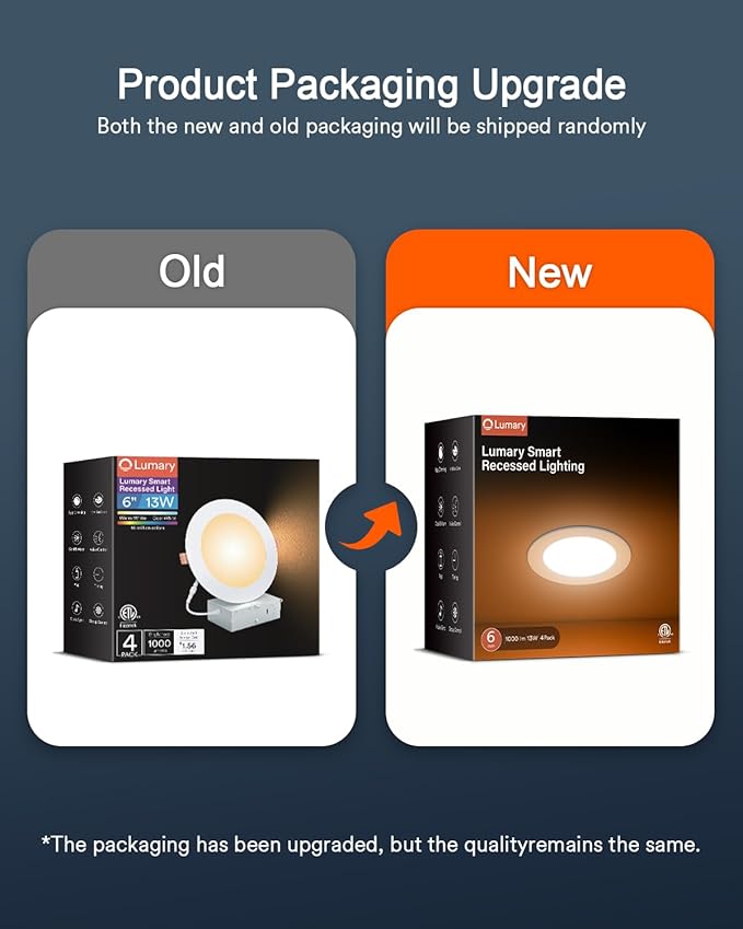 Lumary Smart Recessed Lighting 6 Inch, Canless LED Recessed Lights 13W 1000LM, Color Changing LED Downlight with J-Box, Compatible with Alexa/Google Assistant/BT Remote, ETL Listed, 4 Pack
