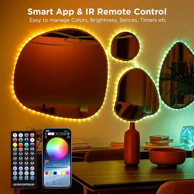 50ft Color Changing Christmas String Lights, 150 LED Twinkle Fairy Lights String Waterproof, 200+ Scene Modes, Smart App & Remote for Indoor Outdoor Christmas Tree Party Bedroom Patio Decor