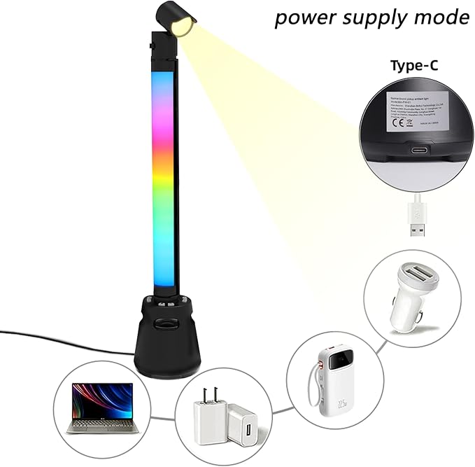 RGB Light Bar,Speaker Music Sync LED Lights Bars, USB Powered Ambient Lighting, Connection TV Backlights with Scene for Gaming, Pictures, PC, Room Decoration (one)