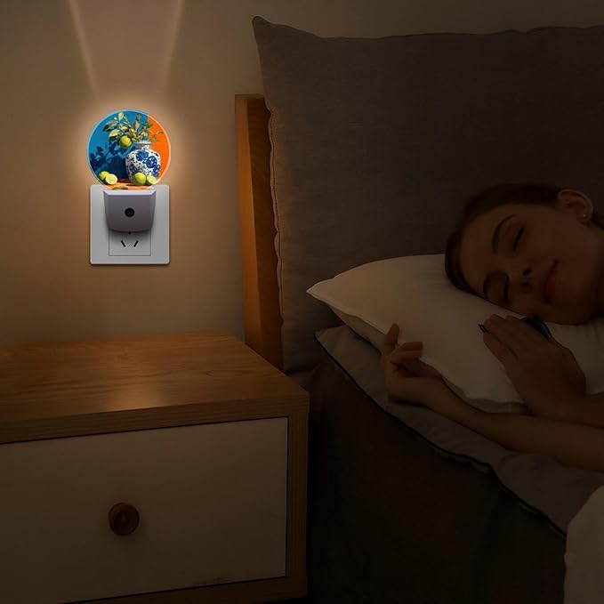 Night Lights Plug Into Wall, Cerulean Contrast LED Smart Light Sensor Night Light Auto Dusk to Dawn for Hallway, Bedroom, Bathroom, Stairway