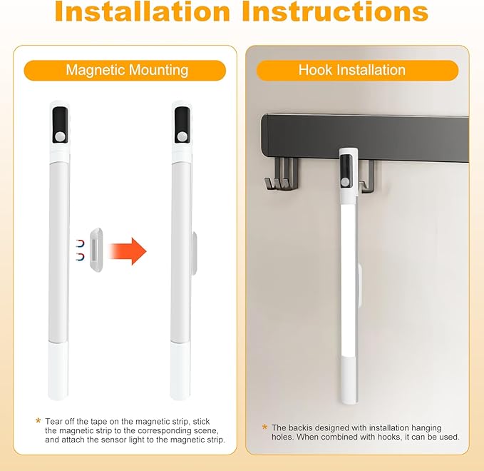 Under Cabinet Lighting,15.2" 2Pack Sensor Light Indoor with Battery Level Display Function,Closet Light can be Disassembled for Handheld use,wireless under cabinet lights fo Wardrobe,Bedroom, Kitchen