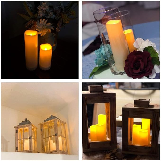 Aignis 12-Pack Waterproof Flameless Candles, 2.2" Slim Plastic Battery Operated LED Pillar Candles with 2 Remotes & Timers, Melt-Proof Fake Electric Candles for Outdoor Patio, Wedding, Home Decor