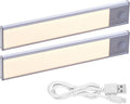 PureOptics LED Rechargeable Under Cabinet Lighting, Motion Sensor On/Off, Warm White LED, Stick-On Install for Kitchen & Closets - 2 Bars