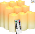 Flickering Flameless Candles, Realistic Battery Operated Candle with Timer, 18 AA Batteries Included, Set of 9 Outdoor Indoor Decor with 10-Key Remote LED Flameless Candle, Birthday Gifts for Him, Her