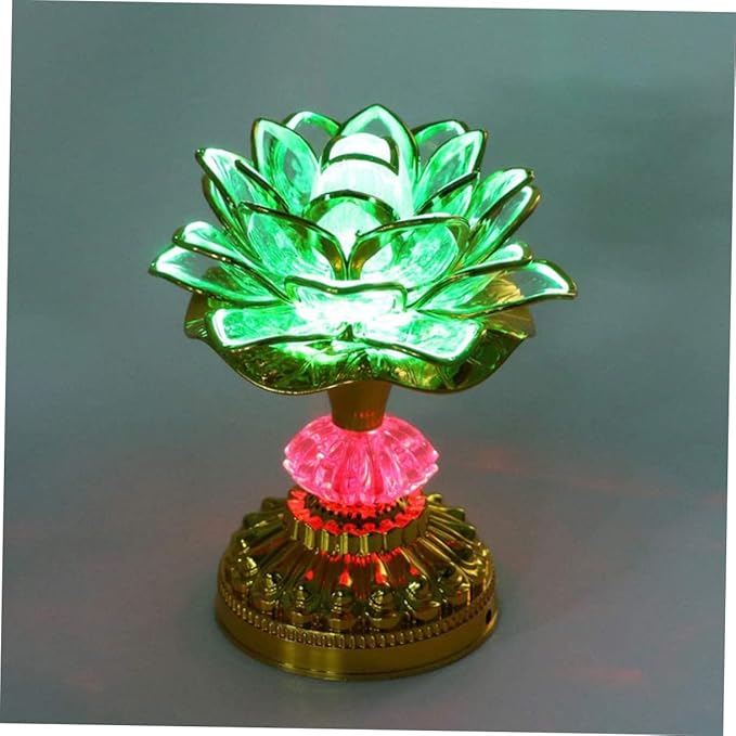 1Pc Color Changing LED Lotus Lamp Elegant Hall Light Ornament for Home Decoration for Living Room Bedroom and Meditation Spaces