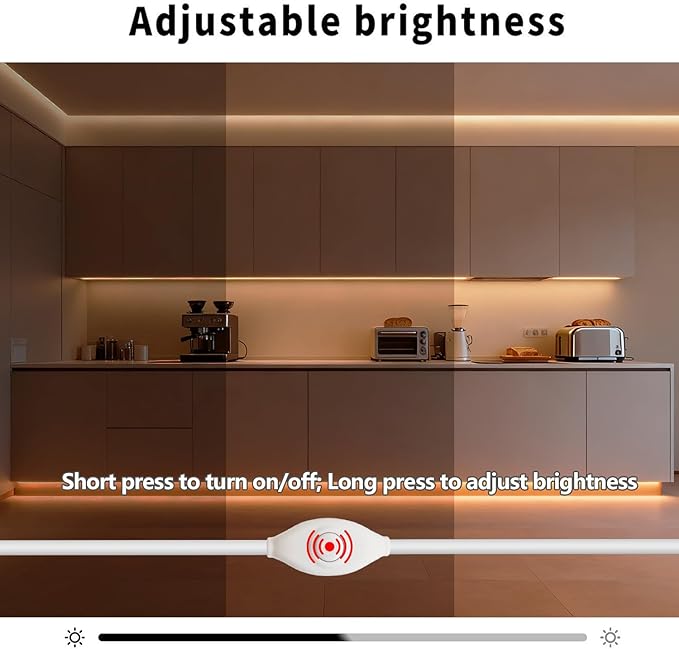 5V LED Strip Lights, Warm USB LED Light Strip, 6.56FT Dimmable COB LED Strip Light, High Brightness Short LED Strip for Display Cabinet, Living Room, TV Lights