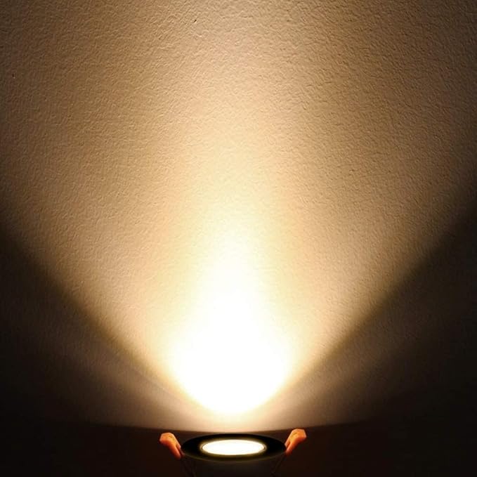 inShareplus 2 Inch LED Downlight, 3W Recessed Lighting 220LM COB Dimmable, 3000K Warm White, CRI80, Black Trim, Ceiling Lights with LED Driver, 20 Pack