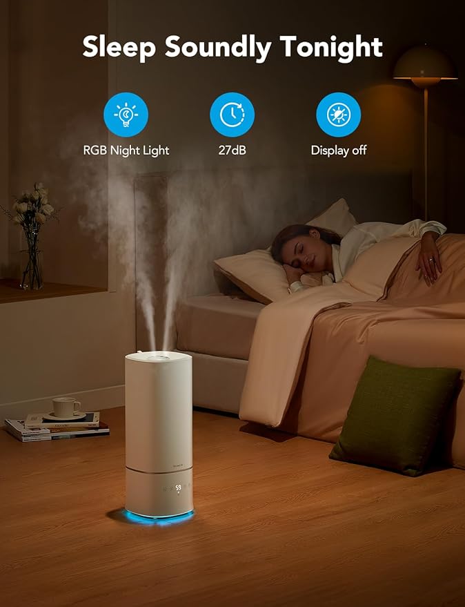 GoveeLife Humidifiers for Bedroom H7142 bundle with GoveeLife Smart Humidifier for Bedroom Large Room H7145