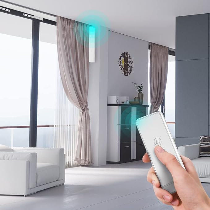 Automatic Curtain Opener,S Folding Electric Smart Curtains System,Motorized Curtains Rod with Remote & Timed,Compatible with Alexa/Google Home (Zigbee Motor, 7M (275.6in) Track)