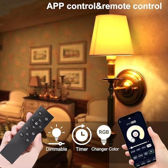 GRV 12W A60 Smart LED Light Bulb with a 2.4GHz Remote Control,RGBCW Color Changing,Stepless Dimmable 3000-6500K,100W Incandescent Lamp Equivalent,1000LM CRI>80,E26 Base,Home Decor,2 Bulbs & 1 Remote