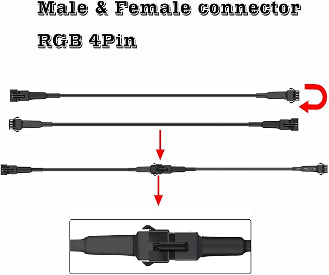 4Pcs 60in RGB LED Multi-Color Accent Light Extension Cable Wire Cord Set for LED Motorcycle ATV Car Multi-Color Neon Strip Rock Light