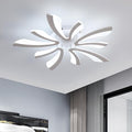 Goeco Modern Ceiling Light, 27.5'' LED White Acrylic V-Shaped Flush Mount Ceiling Lights, 6500K Ceiling Light Fixture for Living Room, Dining Room, Bedroom, Kitchen