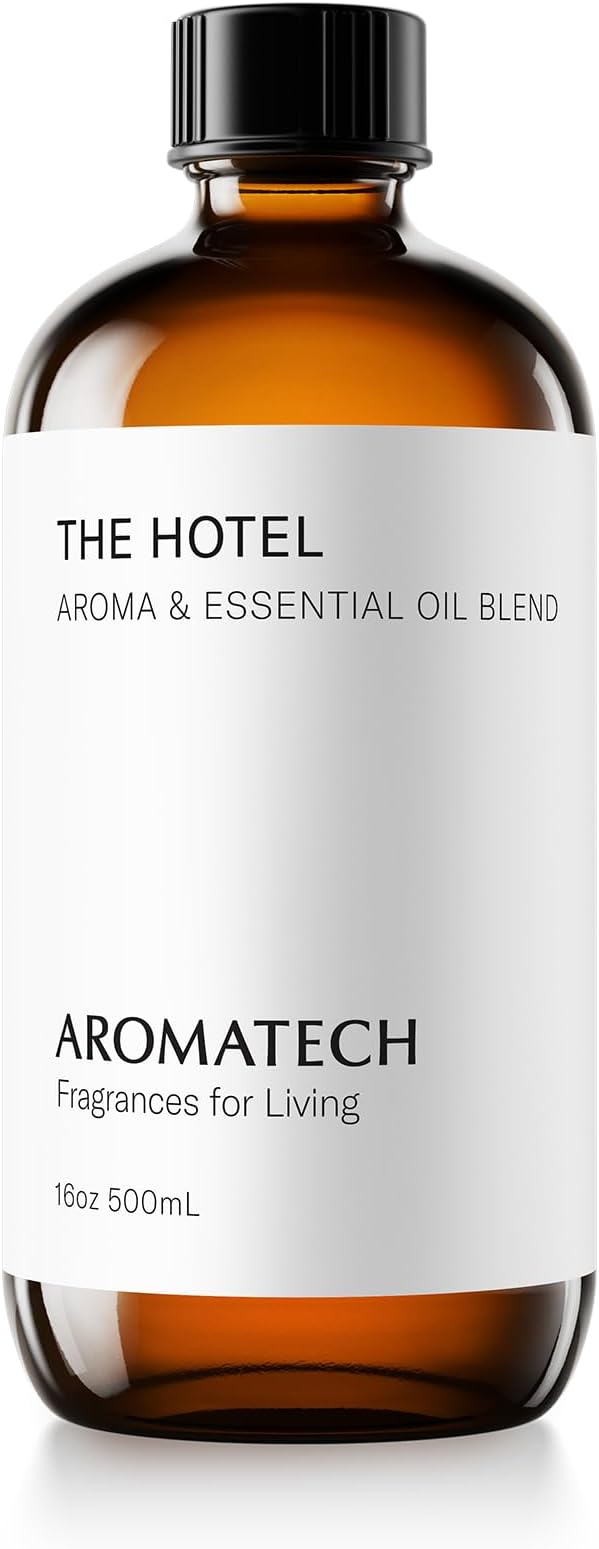 AromaTech The Hotel Aroma Essential Oil Blend: Luxury Hotel Inspired Aromatherapy with Lemon, Lavender, Peach & Pine for Ultrasonic Diffusers & Nebulizers (500 mL, The Hotel)