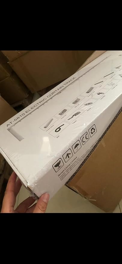 Quoya QL600 Smart Electric Curtain Track, Motorized Motor, Adjustable Track Length, Compatible with Alexa, Google, Siri, Apple Watch (QL600, up to 196 inches (5m))