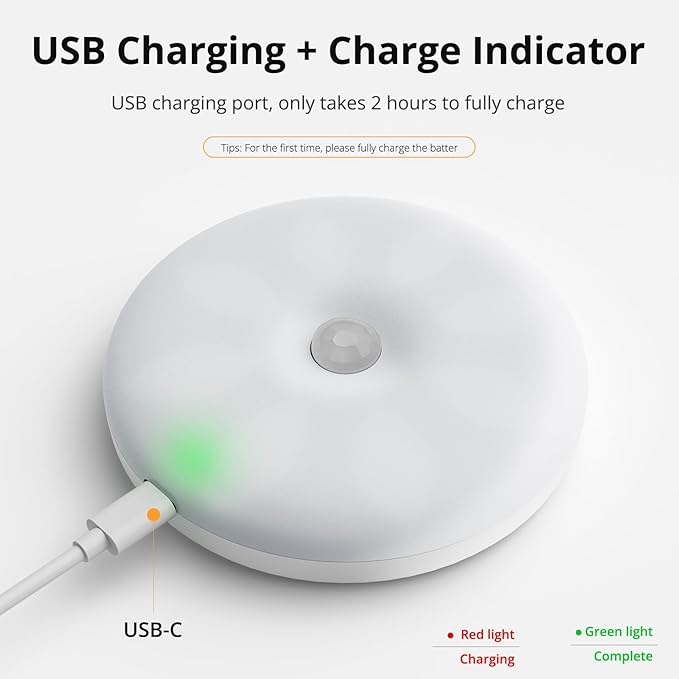 LED Rechargeable Battery Lights Indoor, Stick on Light with Large Battery，Brightness Adjustable, Dimmable Touch Lights for Closet, Cabinet, Counter, Kitchen, Bedroom and Wall