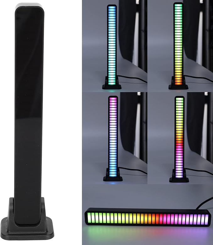 Acouto Sound Control Light with 32 Colorful Lamp Beads and 7 Color Modes, Phone APP Controlled Rhythm Lights for and (Black)