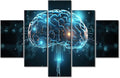 Abstract Human Brain Framed Wall Art Brain Nervous System Wall Pictures for Living Room Smart Brain Canvas Paintings House Decoration Modern Artwork for Office Ready to Hang (60"Wx40"H)
