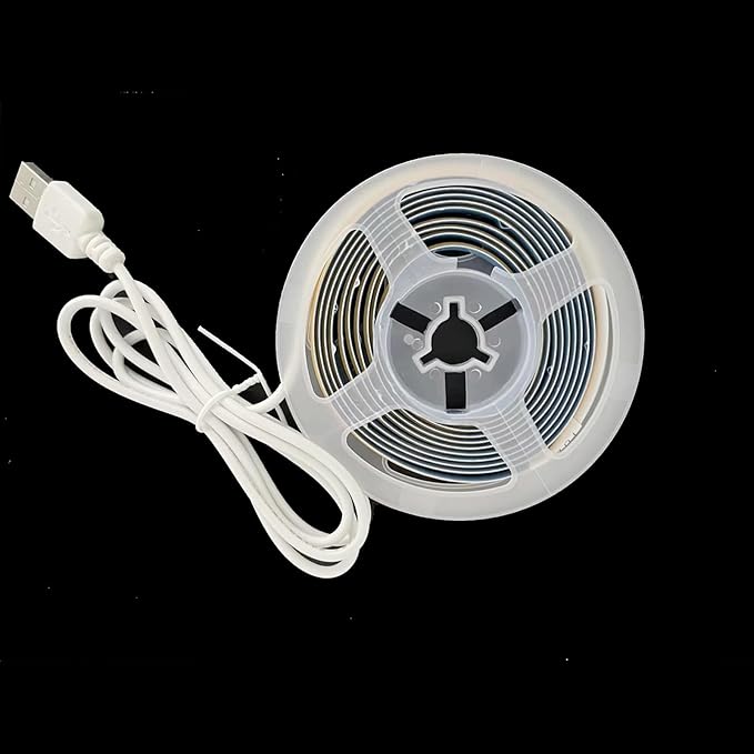 5V USB COB LED Strip Lights,16.4FT/5M,Ice Blue,320LEDs/M,8mm Width,Not Waterproof IP20,1M USB Cable,Flexible LED Tape Light for DIY Home Indoor Decoration