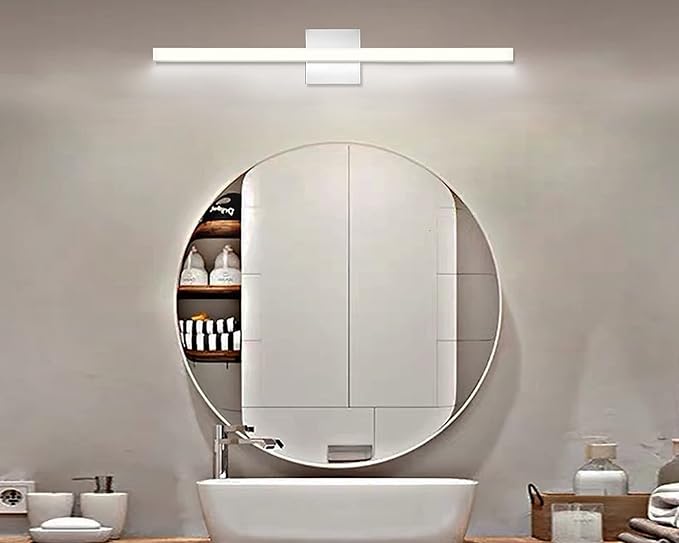 Modern LED Vanity Lights for Bathroom 24IN 14W Daylight White Chrome Light Fixtures Bathroom Lights Over Mirror Vanity Lighting Fixtures Vanity Light