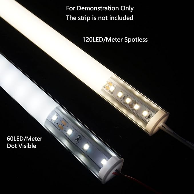 10-Pack 3.3FT 1Meter V Shape LED Strip Aluminum Channel Diffuser System, Extruded Alu Track Milky Cover with Corner Connector and Mounting Kit,Easy Cut and Installed Curved Lens Profile