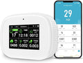 18-in-1 Smart Air Quality Monitor - Indoor WiFi Air Quality Detector with Dual Chip, Real-Time for AQI, CO2, PM2.5, PM1.0, PM10, TVOC, HCHO, Time, Temperature & Humidity with APP (White-Black)