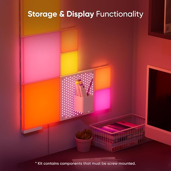 Nanoleaf Blocks Combo S Smarter Kit, Indoor RGBW WiFi Wall Light Panels, 4pk
