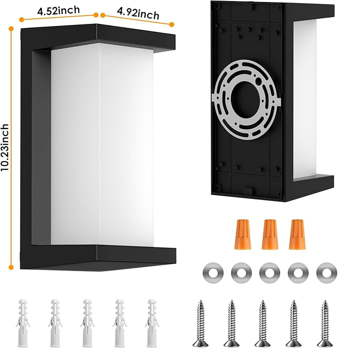 2 Packs 24W Modern Porch Lights Outdoor Wall Light,3 Color LED Exterior Lighting Fixtures,Outdoor Waterproof Wall Sconce for House Patio Exterior Wall Mount Front Back Porch Lights Outside