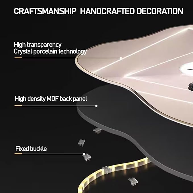 Bubinblau A,50 * 60cm, Mountain Tree Wall Art with Led Light, Zen Wall Art Decor, Luminous Wall Sculptures Painting, for Study Room, Dining Room, Living Room, Tea Room