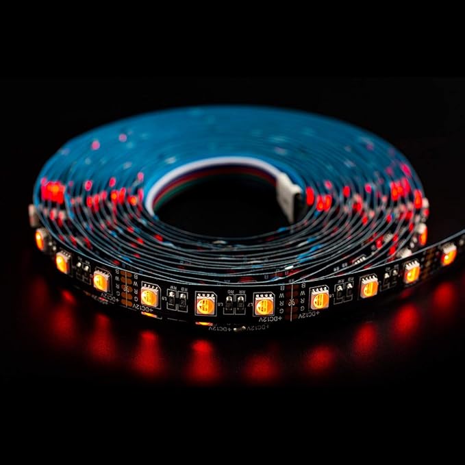 BTF-LIGHTING 5050 RGBW RGB+Warm White(2700K-3000K) 4 Colors in 1 LED Tape Light DC12V 5m 16.4ft 60LED/m Multi-Colored IP30 Black 12mm PCB for Bedroom Kitchen Home Decoration(No Adapter or Controller)